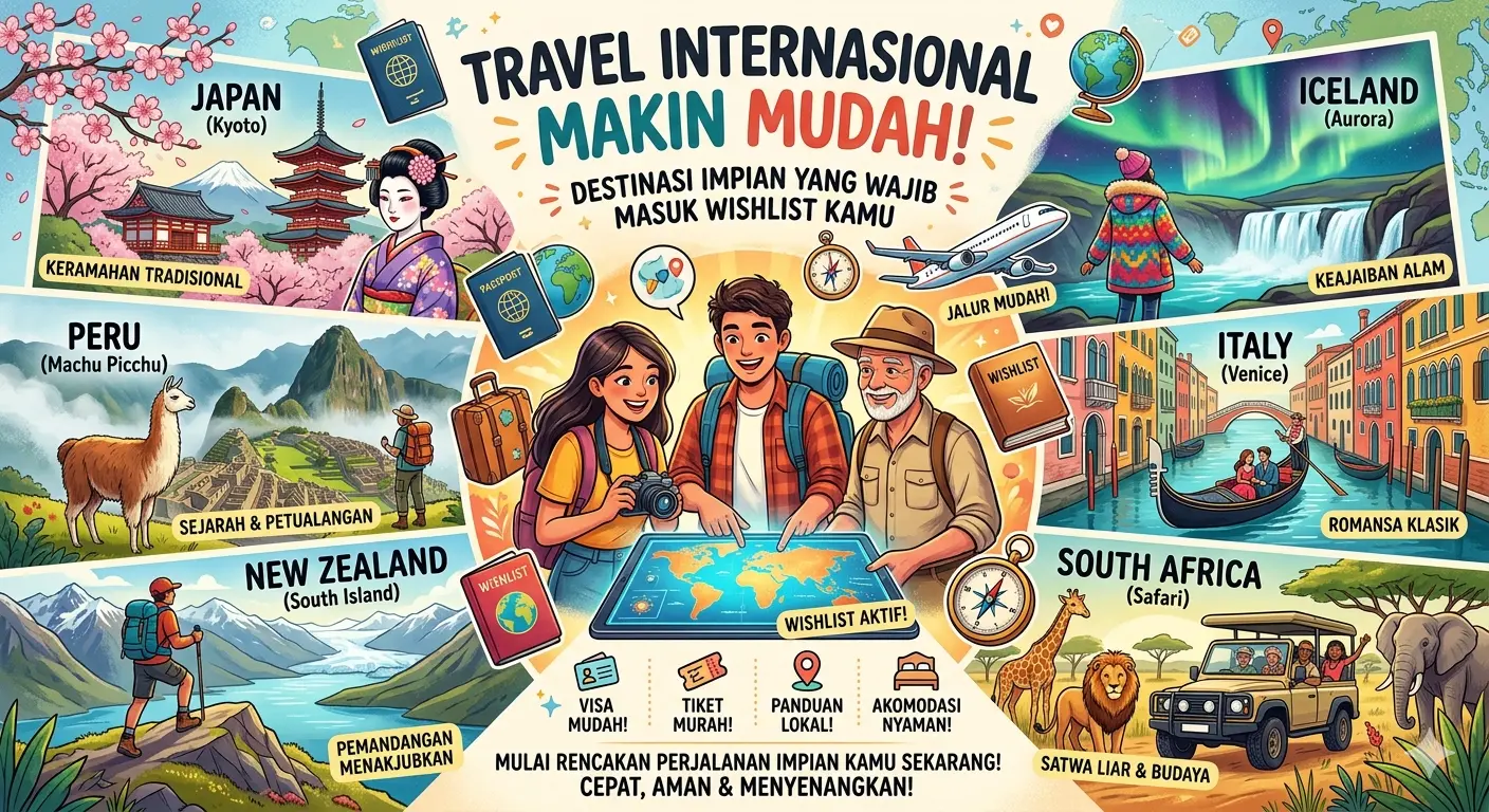 Travel Internasional Makin Mudah! Destinasi Impian yang Wajib Masuk Wishlist Kamu