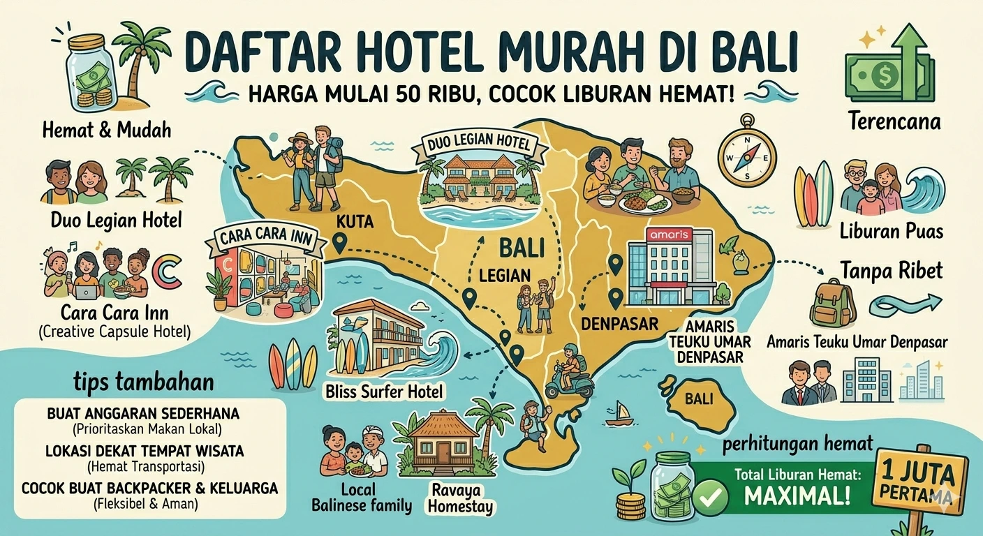 Daftar Hotel Murah di Bali, Harga Mulai 50 Ribu Cocok Liburan Hemat